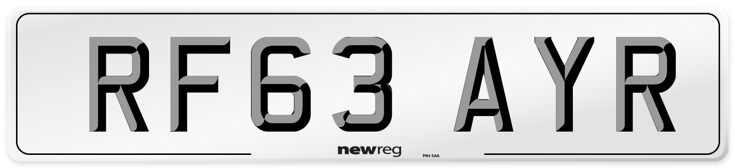 RF63 AYR Number Plate from New Reg